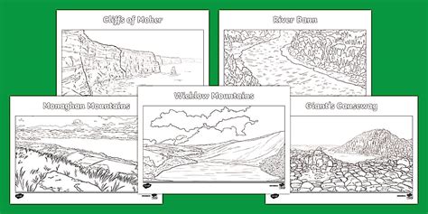 Landforms of Ireland Colouring Sheets (teacher made)