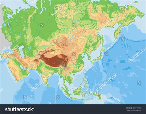 East Asia Physical Map