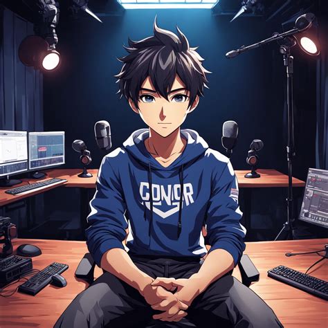 Create an anime boy sitting in a studio by Rohan Shriwas - Playground