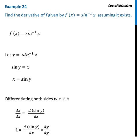 What is the Differentiation of sin inverse x (sin^-1 x)? - Teachoo