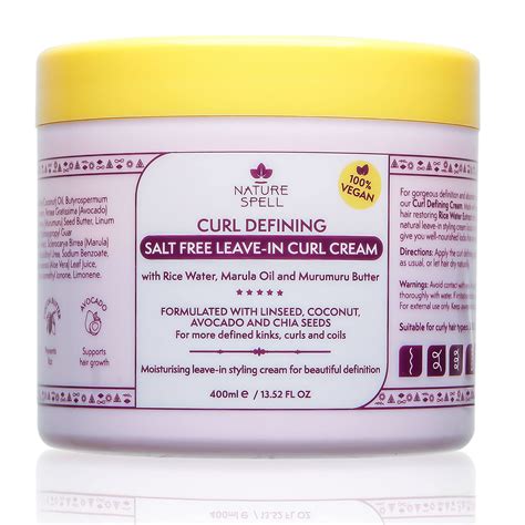 Buy Curl Defining Leave in Curl Cream for Curly Hair by Nature Spell ...