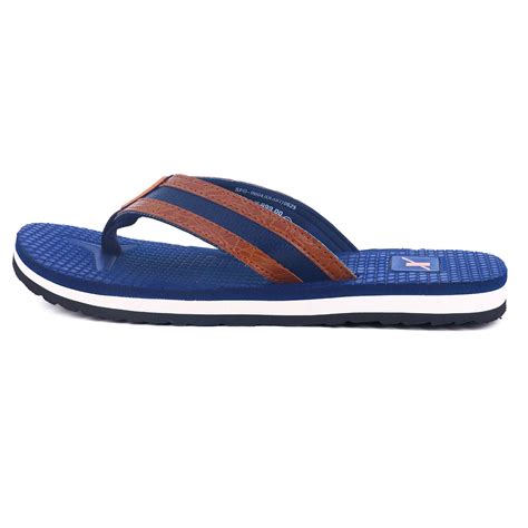Shop Navy Blue Tan Sparx Flippers for Men SFG 9004 Online at Best Price