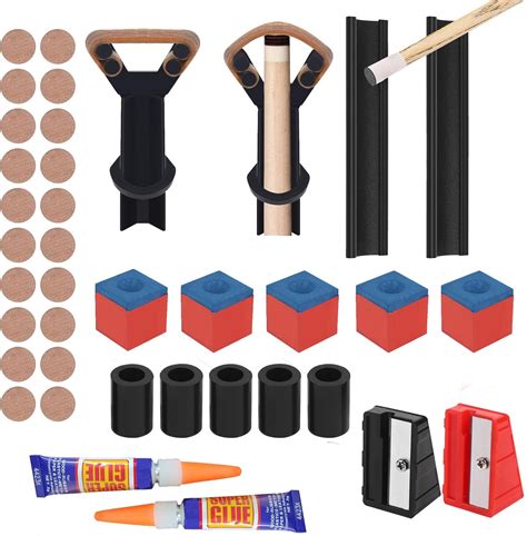 Amazon.com : Vefungyan 38pcs Pool Cue tip Repair Kit: 20 Billiard Cue ...