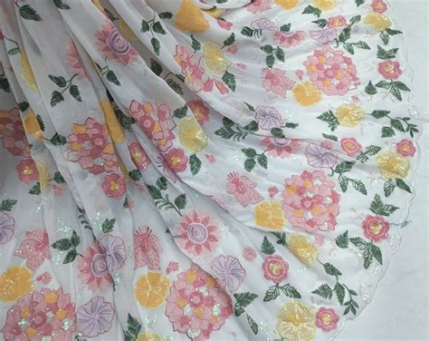 Buy Indian Embroidery Soft Cotton Fabric by the Yard Sewing Fabric DIY ...