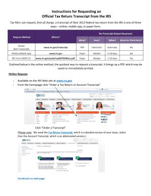 Fillable Online tctc Instructions for Requesting an Official Tax Return ...