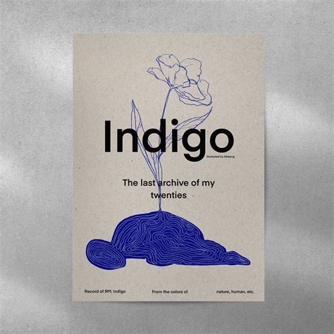 Indigo RM K-Pop Aesthetic Metal Poster by Culltique