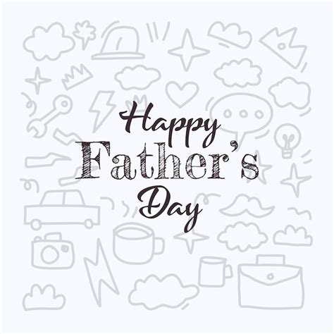 Happy father's day doodle hand drawn | Premium Vector