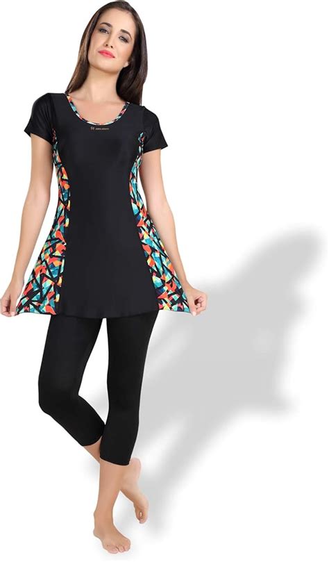 Rovars One Piece Three Fourth Swimming Costume for Women I Removable ...