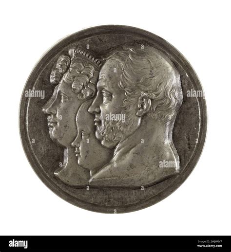 Rod. Medal matrix. The prince and the princess of Salerne and their son ...