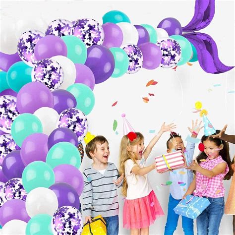 Purple Balloons Birthday Decorations, Mermaid | Ubuy India