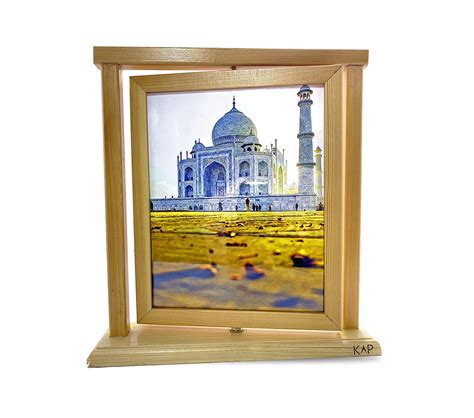 KAP Pinewood Rotating Photo Frame for Tabletop/Desk (8” X 10”) : Amazon ...