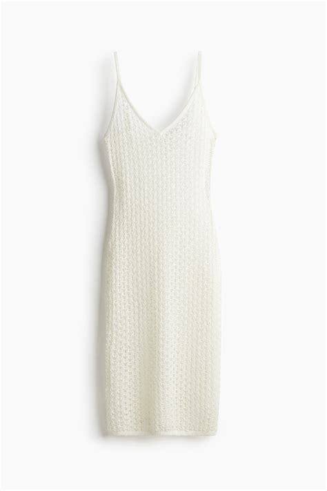 Women's White Crochet-look beach dress | H&M IN