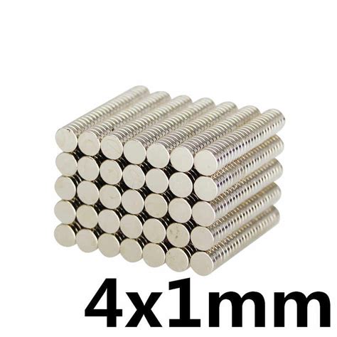 4 x 1mm Neodymium Disc Magnets - Pack of 100 Pcs - N52 Grade - Magneti ...