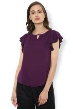 Buy Women Purple Solid Formal Round Neck Top Online - 604252 | Van Heusen
