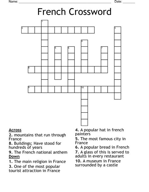 French River To The English Channel Crossword - prntbl ...