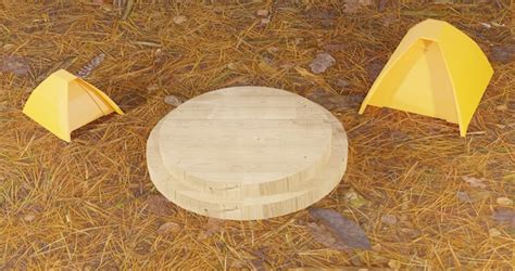 3D-Hintergrund-Rendering-Zelt auf der Seite mit Podium von oben gesehen ...