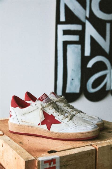 Golden Goose Ball Star White Red First Copy Shoes