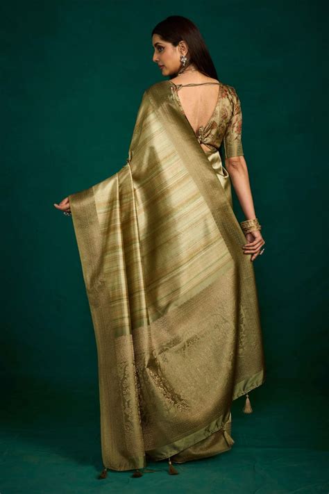 KcPc New Latest Tissue Silk Banarasi Saree with Zari Border Saree STR ...