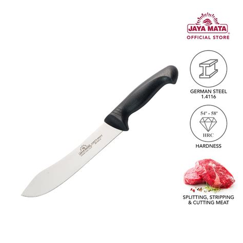 JAYA MATA 8" or 10" Germany Steel Butcher Knife (Red/Black) JM2463 ...