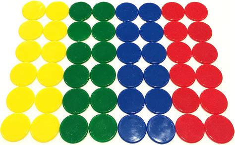 Buy Plastic Counters (48): Blue, Red, Yellow, and Green Color Gaming ...