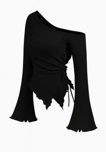 SUKARMI Casual Self Design Women Black Top - Buy SUKARMI Casual Self ...