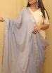ID1G2SG323082409 Grey Gota Patti Work Chiffon Dupatta