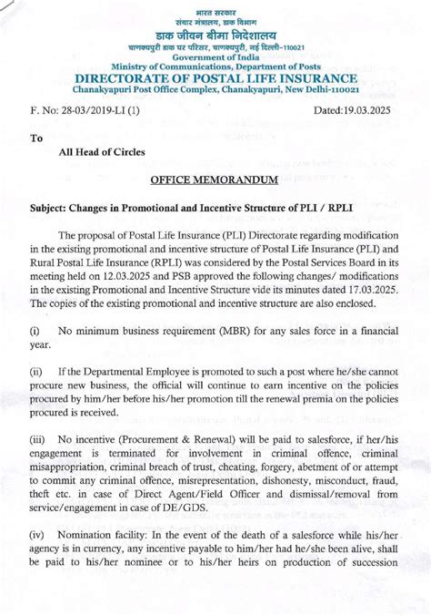 Change in PLI - RPLI incentive structure wef April 2025