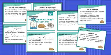 Measuring up to a Haggis Challenge Cards (teacher made)