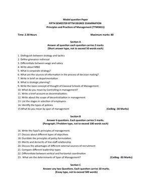 TTM5B07 - Quetion paper - Model question Paper FIFTH SEMESTER BTTM ...