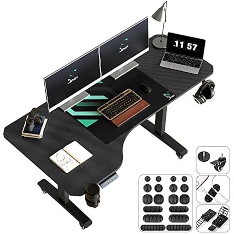 JWX L Shaped Adjustable Standing Desk with Cup India | Ubuy