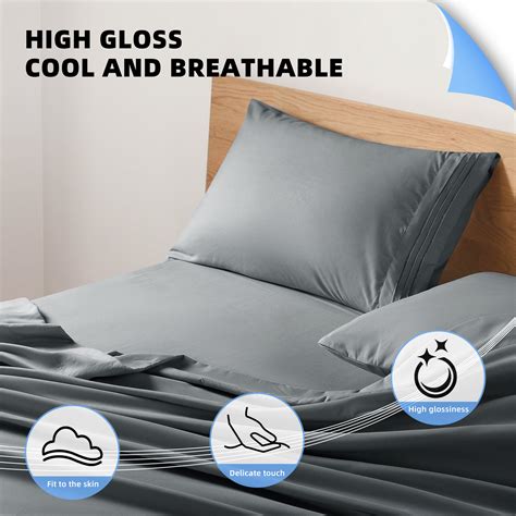 Shilucheng Cooling 4 Piece Luxury Bed Sheets Set, 1800 Series ...