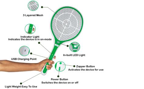 PCI EXPERTO Anti Mosquito Bat | 1200 mAh Lithium-ion | 90 Days Standby ...