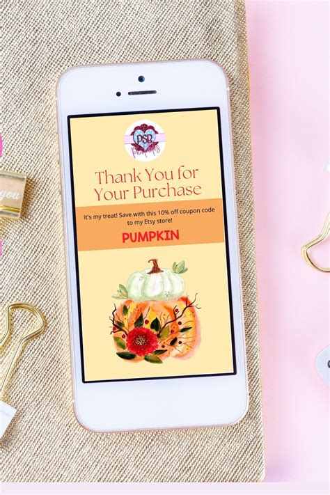 Electronic Thank You Cards With Customizable Text and Coupon - Etsy