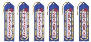 Beistle AR181 Outstanding Award Ribbons, 2 by 8-Inch, 6-Pack - AR181 ...
