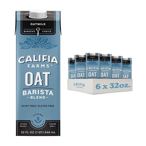 Califia Farms - Oat Barista Blend Oat Milk, 32 Oz (Pack of 6), Shelf ...