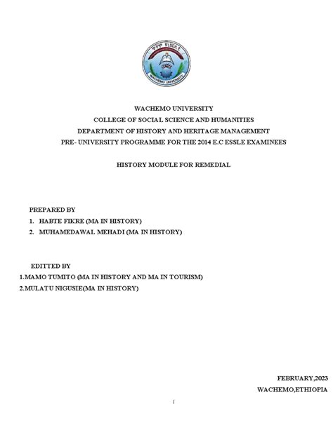 Image result for History Remedial Module PDF