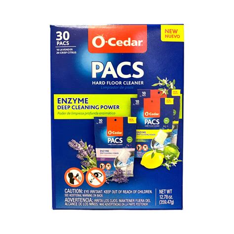 O-Cedar Pacs Hard Floor Cleaner, 30 Pacs - 10 Lavender, 20 Crisp Citru ...