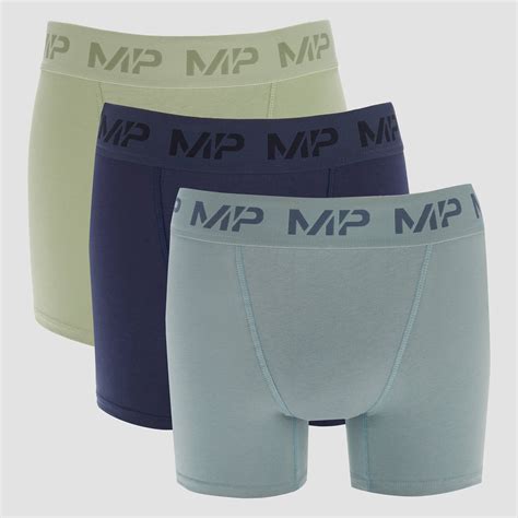 MP Men's Boxers (3 Pack) - Frost Green/Steel Blue/Ice Blue | MYPROTEIN™