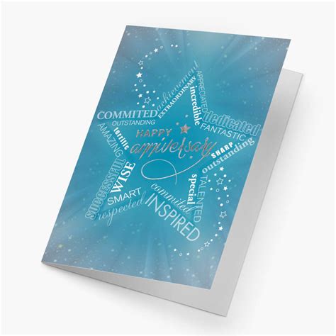 Anniversary Star - Business Employee Anniversary Cards