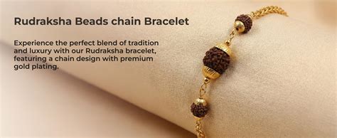 Divine Hindu Gold Plated Rudraksha Bracelet with 5 Mukhi Rudraksha ...