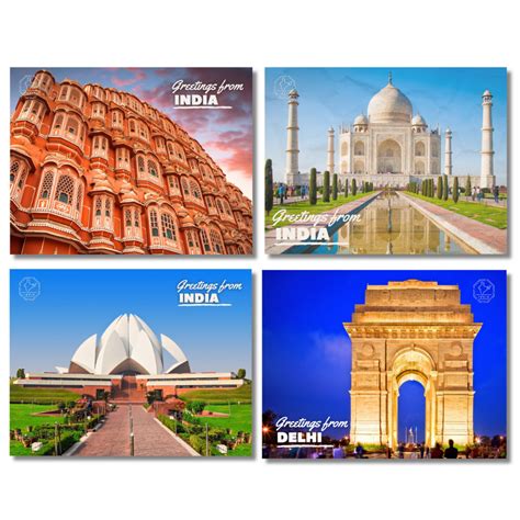 Landmarks & Monuments of India Postcards - Pack of 20 (Free Envelopes ...