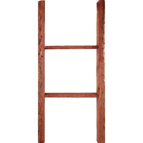 Ekena Millwork Barnwood Dcor Salvage Red Leaning Blanket ladder in the ...