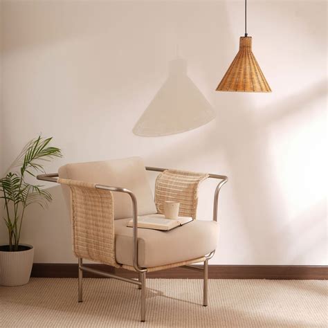 Buy Vita Pendant Lamp - Ergonomic Conical Design, Natural Rattan And ...