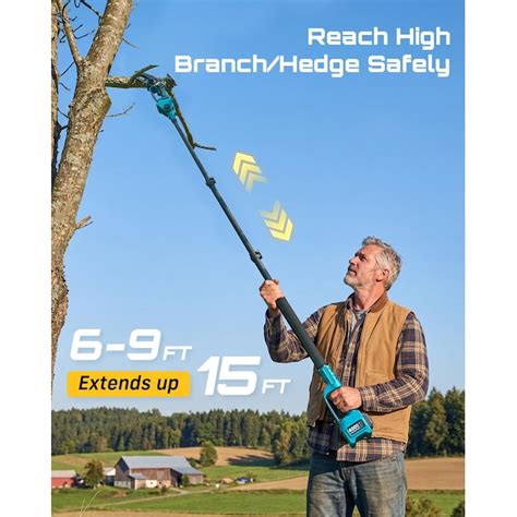 SeeSii 6-in-1 Cordless Pole Saw and Hedge Trimmer Grass Shears Combo ...