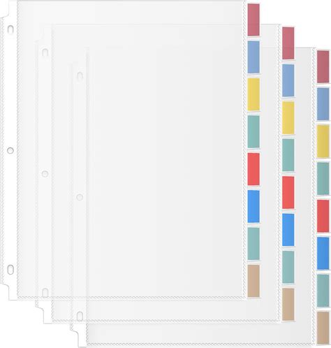 Amazon.com : HABGP Binder Dividers with Tabs, 8 Tab Sheet Protectors ...