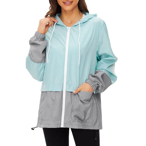 American Trends Women's Waterproof, Packable, Lightweight Rain Jacket ...
