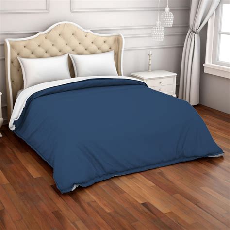 Buy Spaces Active Hygro Navy Blue Cotton Double Duvet Cover - 90X108Cm ...