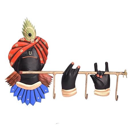 Wrought Iron Lord Krishna Key Holder - eCraftIndia Online