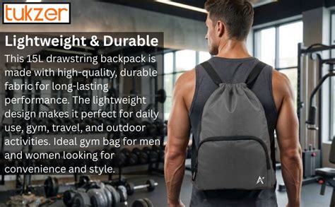 Tukzer 15L Drawstring Daypack,Tablet Sleeve, Gym Bag Rucksack Backpack ...