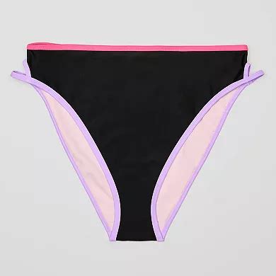 Juniors' Ninety-Nine° High Waist Cutout Cheeky Swim Bottoms